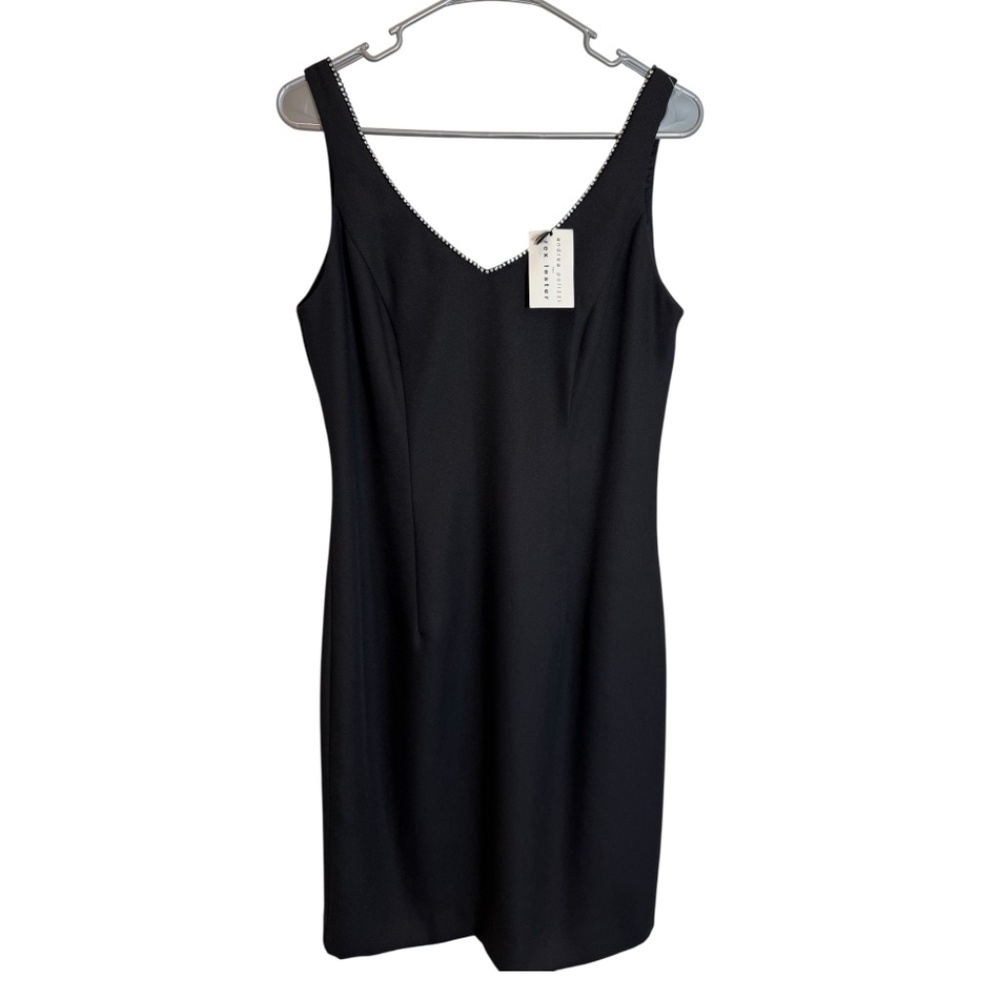 VTG Andrea Polizzi Rex Lester Black Fitted Hourglass Cocktail Dress V-neck NWT 8